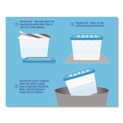 2-in-1 Moisture Absorber + Odor Eliminator, Cool and Clean, 14 oz Jar, 4/Carton
