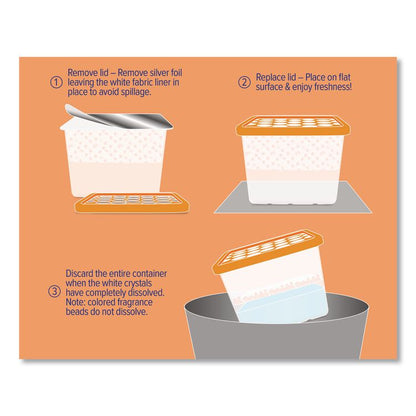 2-in-1 Moisture Absorber + Odor Eliminator, Mandarin Orange and Fresh Lemon, 14 oz Jar, 6/Carton