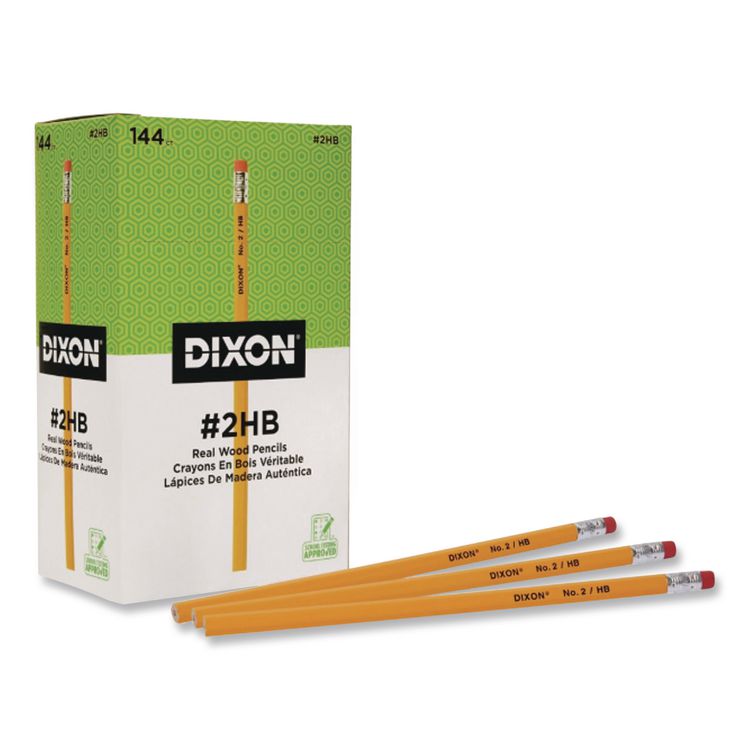 No. 2 Pencil Value Pack, HB (#2), Black Lead, Yellow Barrel, 144/Box