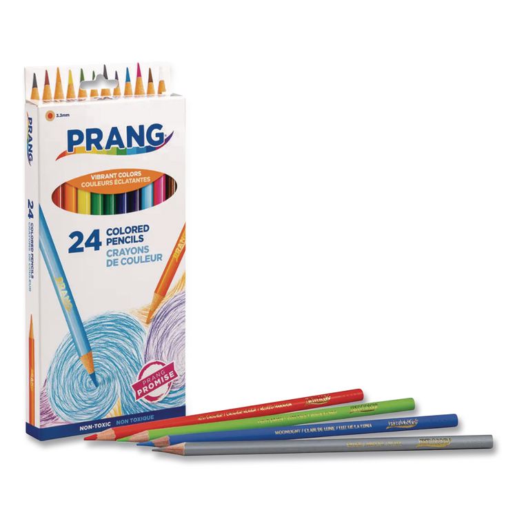 Colored Pencil Sets, 3.3 mm, 2B, Assorted Lead and Barrel Colors, 24/Pack