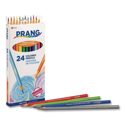 Colored Pencil Sets, 3.3 mm, 2B, Assorted Lead and Barrel Colors, 24/Pack