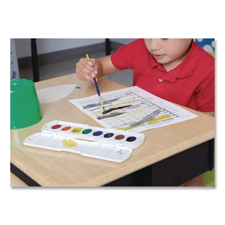Semi-Moist Washable Watercolor Classic, Glitter and Metallic Master Pack, 8 Assorted Colors, Palette Tray, 36 Sets/Carton