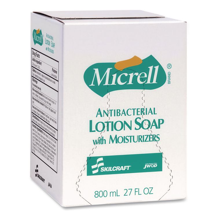 8520015220829, SKILCRAFT MICRELL Antibacterial Lotion Soap, 800 mL Box,12/Carton