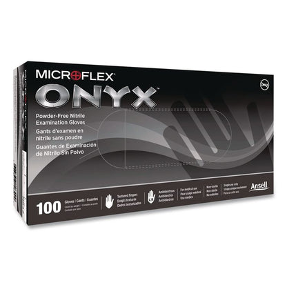 MICROFLEX Onyx N64 Exam Gloves, Powder-Free, AQL 1.5, Small (Size 6), 3.5 mil Thick, 9.6" Long, Black, 100/Box,10/Carton