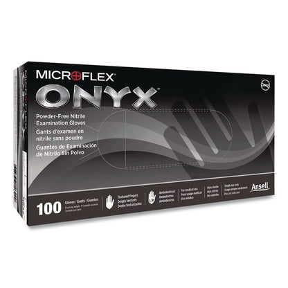 MICROFLEX Onyx N64 Exam Gloves, Powder-Free, AQL 1.5, X-Large (Size 9), 3.5 mil Thick, 9.6" Long, Black,100/Box,10/Carton