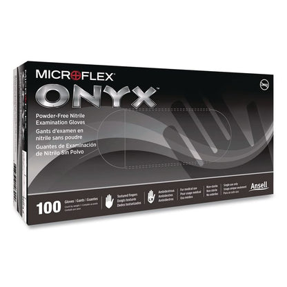 MICROFLEX Onyx N64 Exam Gloves, Powder-Free, AQL 1.5, 2X-Large (Size 10), 3.5 mil Thick, 9.6" Long, Black, 100/Box, 10/Carton