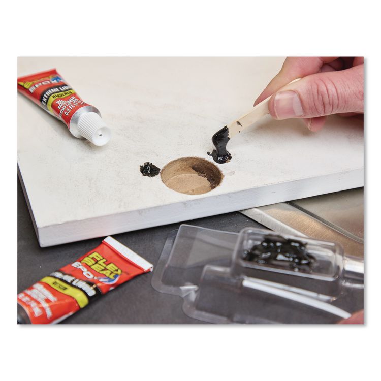 Flex Epoxy Extreme Liquid, Two Tube Set, 1 oz, Dries Black, 8/Carton