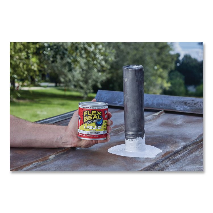 Flex Seal Liquid Rubber Sealant Coating Liquid, 16 oz Can, Dries White, 6/Carton
