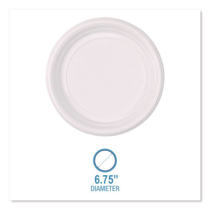 Hi-Impact Plastic Dinnerware, Plate, 6" dia, White, 1,000/Carton