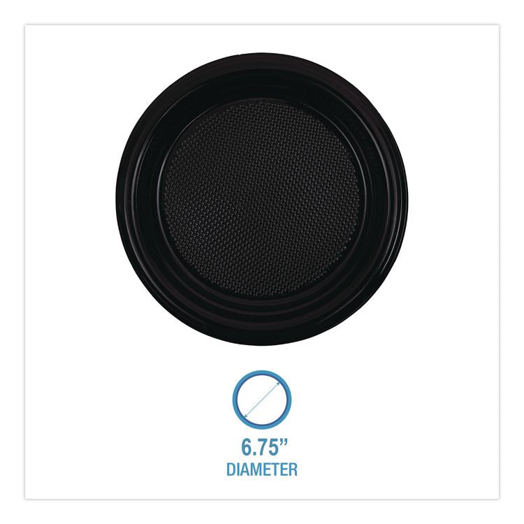 Hi-Impact Plastic Dinnerware, Plate, 9" dia, White, 500/Carton