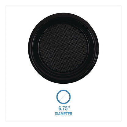 Hi-Impact Plastic Dinnerware, Plate, 9" dia, White, 500/Carton