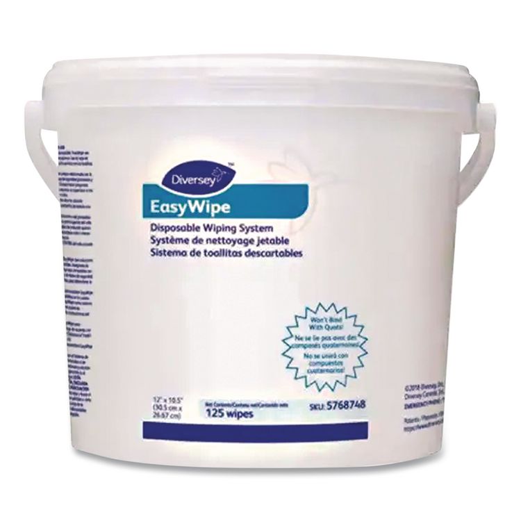 Easywipe Disposable Wiping Refill, White, 125/Tub, 6 Tub/Carton