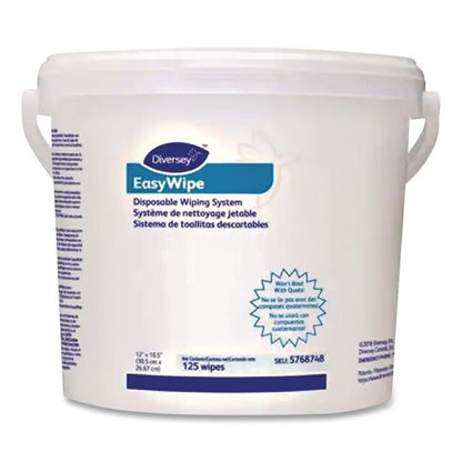 Easywipe Disposable Wiping Refill, White, 125/Tub, 6 Tub/Carton