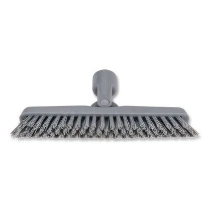 SmartColor Swivel Corner Brush, Black Polypropylene Bristles, 8.83" Brush, Gray Plastic Handle