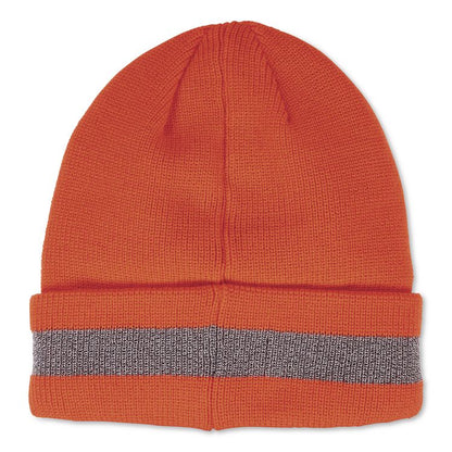 N-Ferno 6803ZI Reflective Rib Knit Winter Hat (Bump Cap Included), One Size Fits Most, 0.1" Insert, Orange
