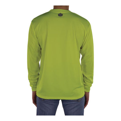 GloWear 8093 Non-Certified Essential Hi-Vis Long Sleeve T-Shirt, X-Small, Lime