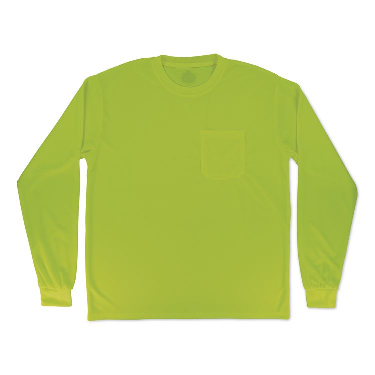 GloWear 8093 Non-Certified Essential Hi-Vis Long Sleeve T-Shirt, X-Small, Lime