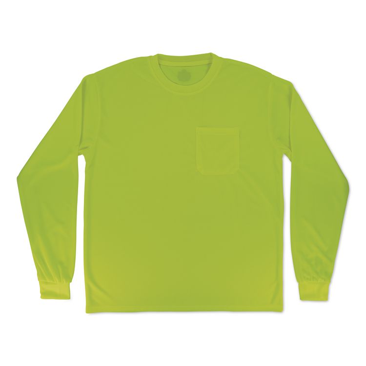 GloWear 8093 Non-Certified Essential Hi-Vis Long Sleeve T-Shirt, X-Large, Lime