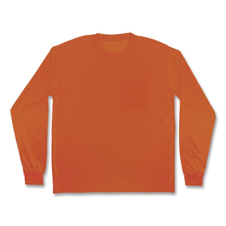 GloWear 8093 Non-Certified Essential Hi-Vis Long Sleeve T-Shirt, Medium, Orange