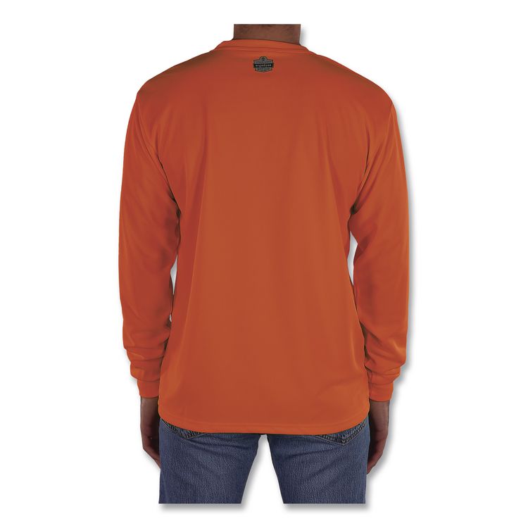GloWear 8093 Non-Certified Essential Hi-Vis Long Sleeve T-Shirt, Large, Orange