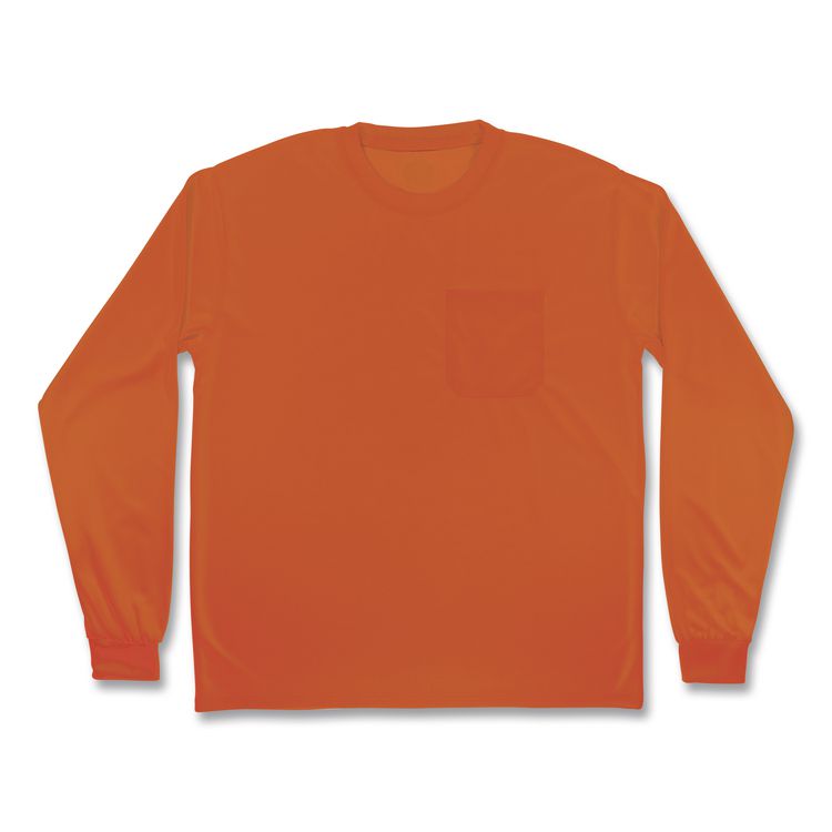 GloWear 8093 Non-Certified Essential Hi-Vis Long Sleeve T-Shirt, Large, Orange