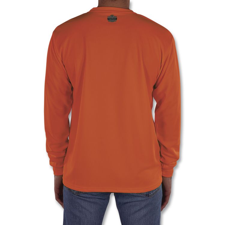 GloWear 8093 Non-Certified Essential Hi-Vis Long Sleeve T-Shirt, X-Large, Orange