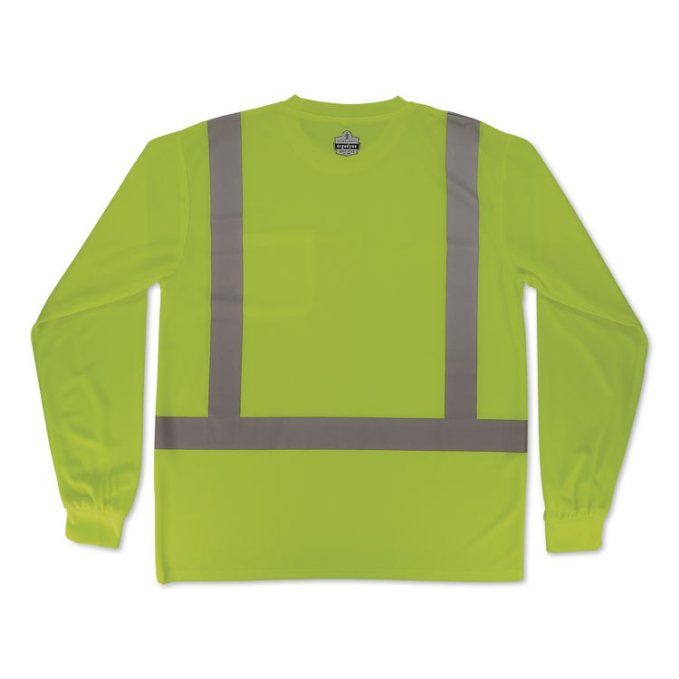 GloWear 8284 Class 2 Essential Hi-Vis Long Sleeve T-Shirt, X-Large, Lime