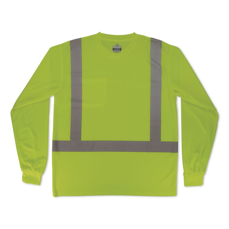 GloWear 8284 Class 2 Essential Hi-Vis Long Sleeve T-Shirt, 2X-Large, Lime