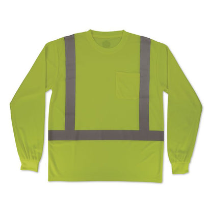 GloWear 8284 Class 2 Essential Hi-Vis Long Sleeve T-Shirt, 2X-Large, Lime