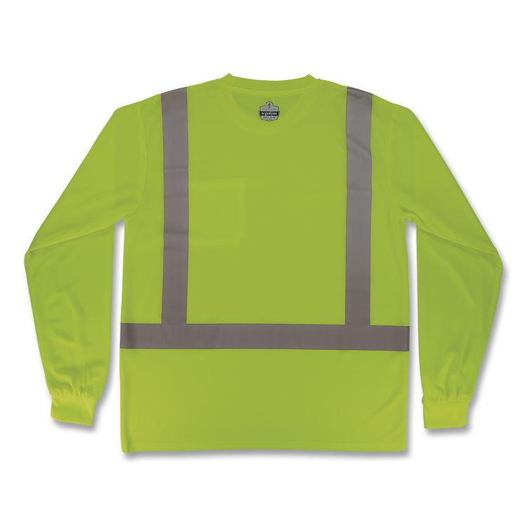 GloWear 8284 Class 2 Essential Hi-Vis Long Sleeve T-Shirt, 4X-Large, Lime