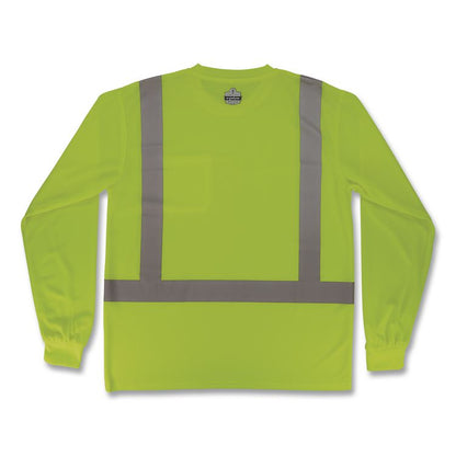 GloWear 8284 Class 2 Essential Hi-Vis Long Sleeve T-Shirt, 4X-Large, Lime