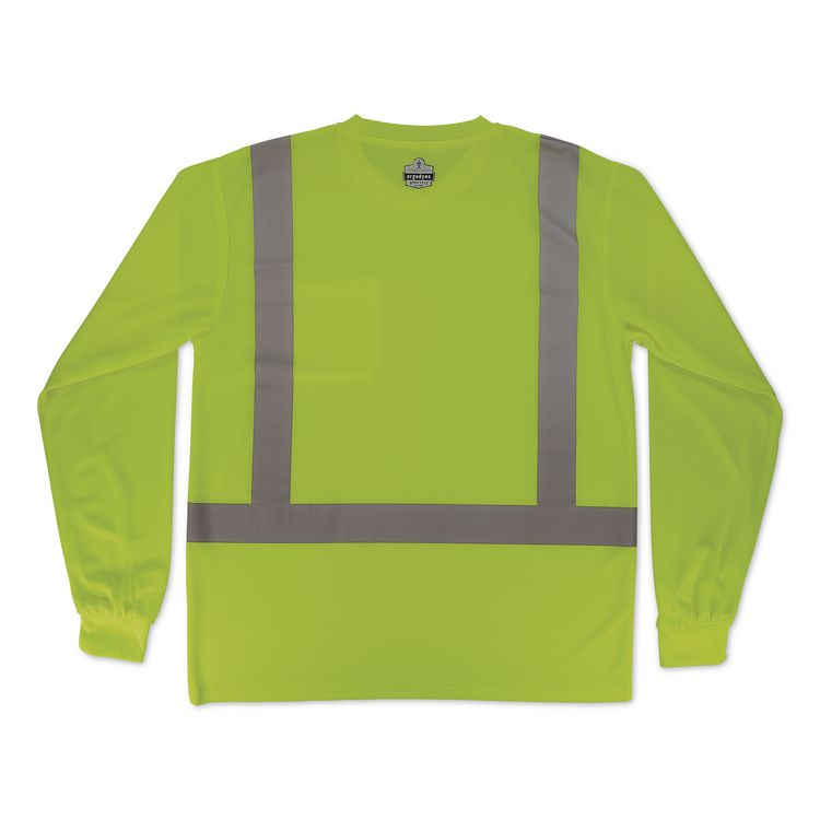 GloWear 8284 Class 2 Essential Hi-Vis Long Sleeve T-Shirt, 5X-Large, Lime