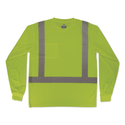 GloWear 8284 Class 2 Essential Hi-Vis Long Sleeve T-Shirt, 5X-Large, Lime