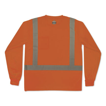 GloWear 8284 Class 2 Essential Hi-Vis Long Sleeve T-Shirt, X-Small, Orange
