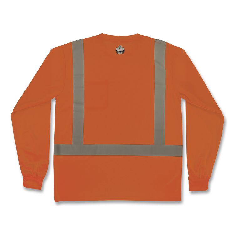 GloWear 8284 Class 2 Essential Hi-Vis Long Sleeve T-Shirt, Small, Orange