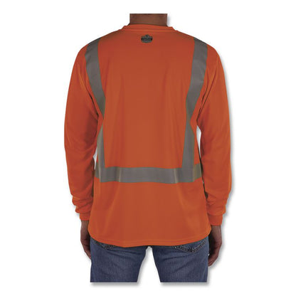 GloWear 8284 Class 2 Essential Hi-Vis Long Sleeve T-Shirt, 3X-Large, Orange
