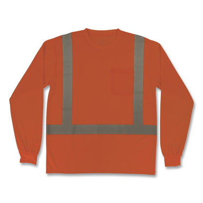 GloWear 8284 Class 2 Essential Hi-Vis Long Sleeve T-Shirt, 3X-Large, Orange