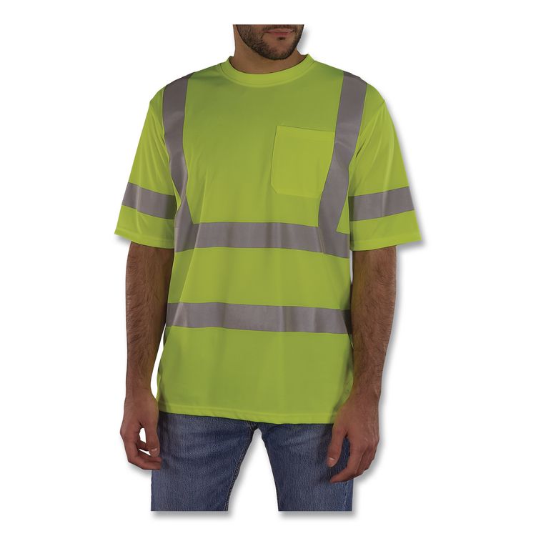 GloWear 8367 Class 3 Essential Hi-Vis T-Shirt, Medium, Lime