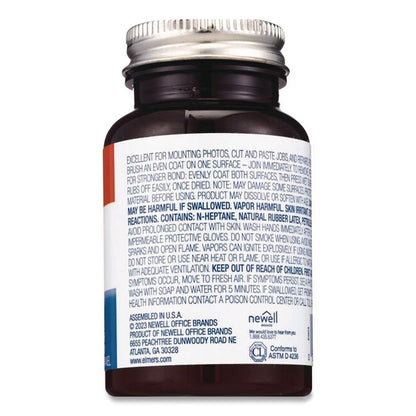 Rubber Cement with Brush Applicator, 4 oz, Dries Clear