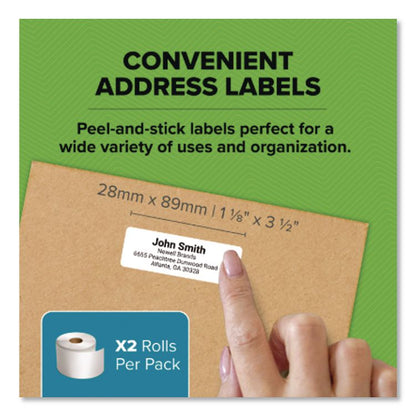 LabelWriter Address Labels, 1.12 x 3.5, White, 260 Labels/Roll, 2 Rolls/Pack