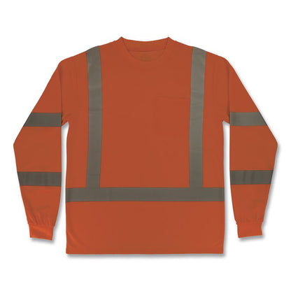 GloWear 8368 Class 3 Essential Hi-Vis Long Sleeve T-Shirt, 5X-Large, Orange