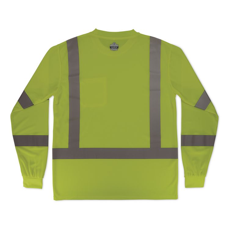 GloWear 8368 Class 3 Essential Hi-Vis Long Sleeve T-Shirt, Medium, Lime