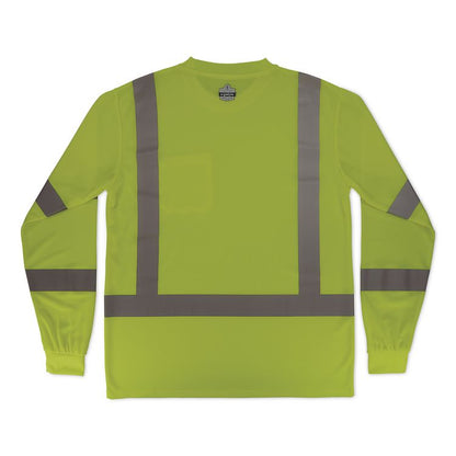 GloWear 8368 Class 3 Essential Hi-Vis Long Sleeve T-Shirt, Medium, Lime