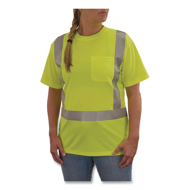 GloWear 8274 Class 2 Women's Essential Hi-Vis T-Shirt, Large, Lime