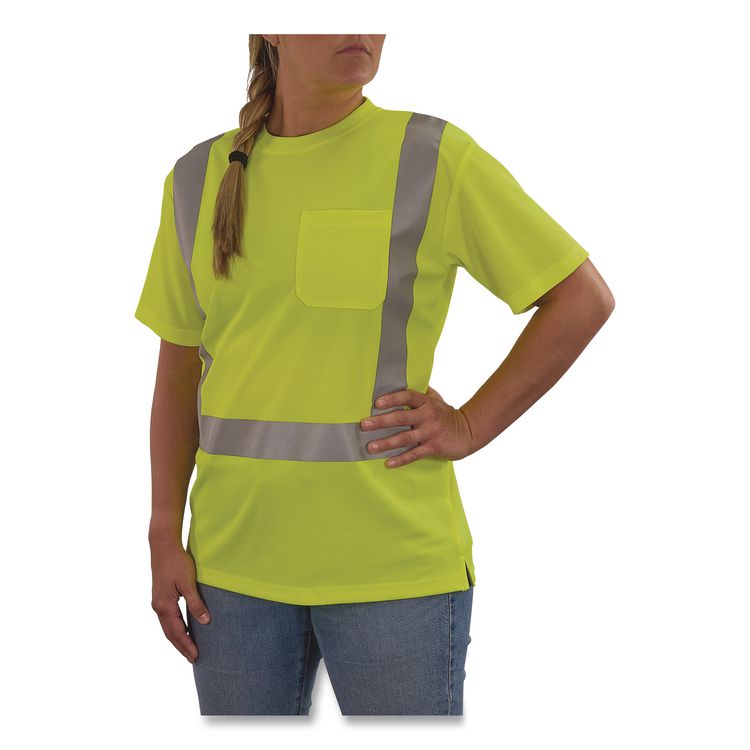 GloWear 8274 Class 2 Women's Essential Hi-Vis T-Shirt, Large, Lime