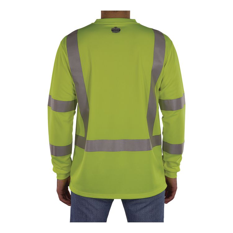 GloWear 8368 Class 3 Essential Hi-Vis Long Sleeve T-Shirt, 2X-Large, Lime