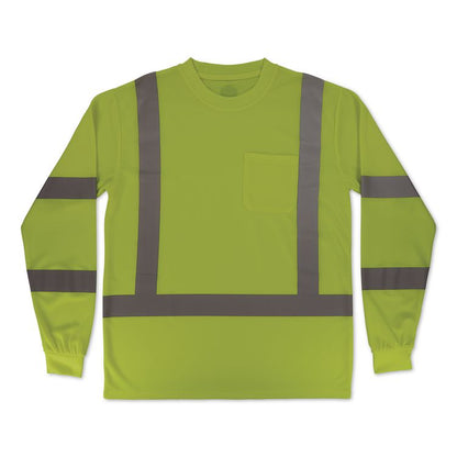 GloWear 8368 Class 3 Essential Hi-Vis Long Sleeve T-Shirt, 2X-Large, Lime