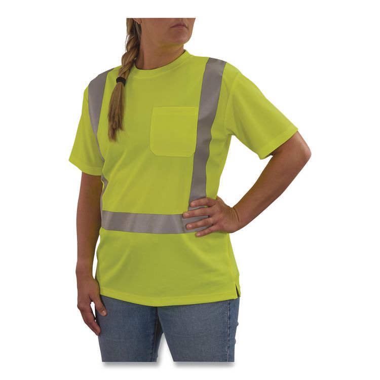 GloWear 8274 Class 2 Women's Essential Hi-Vis T-Shirt, X-Large, Lime