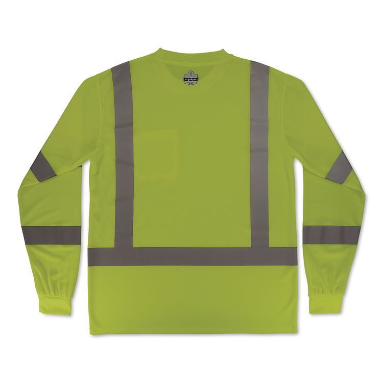 GloWear 8368 Class 3 Essential Hi-Vis Long Sleeve T-Shirt, 5X-Large, Lime