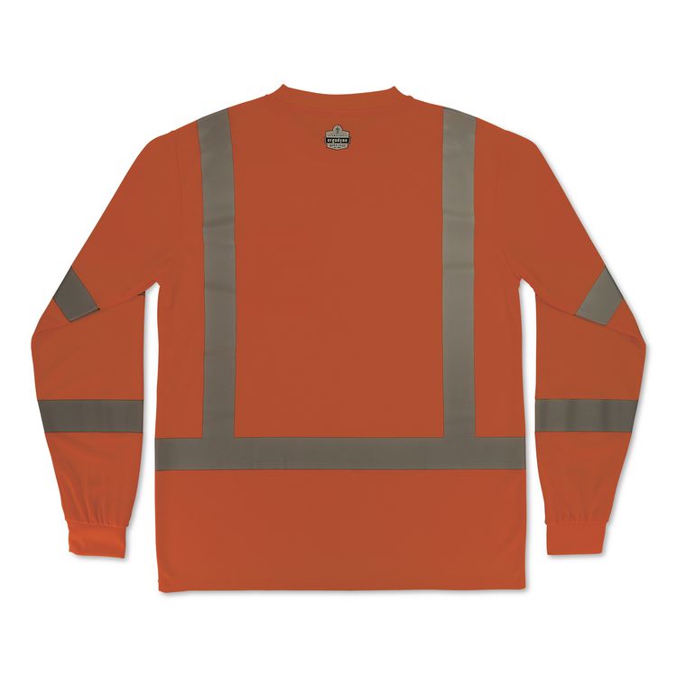 GloWear 8368 Class 3 Essential Hi-Vis Long Sleeve T-Shirt, Small, Orange